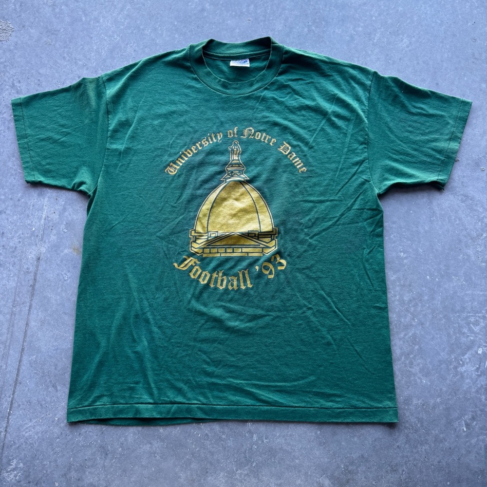 Vintage 90s university of Notre Dame Football '93  Games T Shirt Size XL